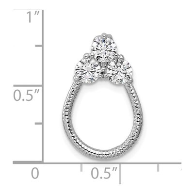 Sterling Silver CZ Loop Slide Pendant – view 4