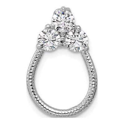 Sterling Silver CZ Loop Slide Pendant