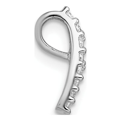 Sterling Silver CZ Curved Slide Pendant – view 3