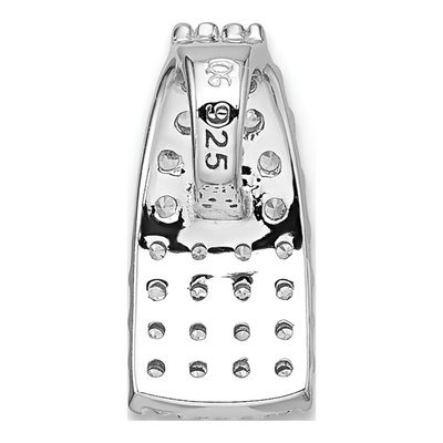 Sterling Silver CZ Curved Slide Pendant – view 4