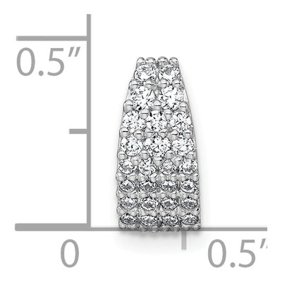 Sterling Silver CZ Curved Slide Pendant – view 5