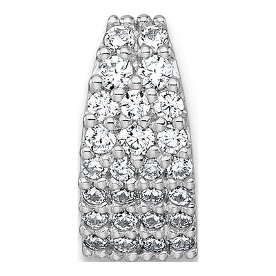 Sterling Silver CZ Curved Slide Pendant