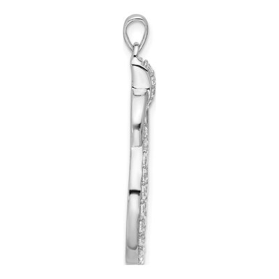 Sterling Silver CZ Two Circle Pendant – view 2
