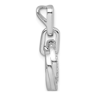 Sterling Silver CZ Twist Circle Pendant – view 3