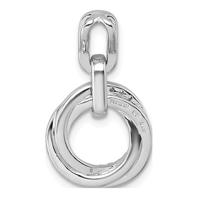 Sterling Silver CZ Twist Circle Pendant – view 4