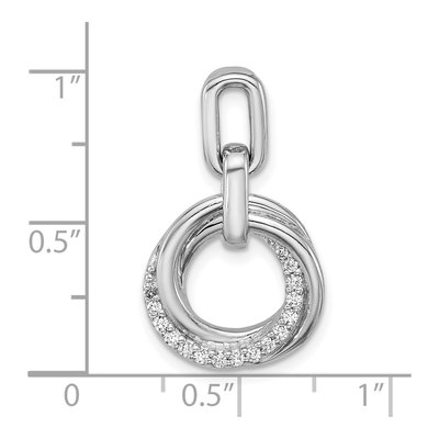 Sterling Silver CZ Twist Circle Pendant – view 5