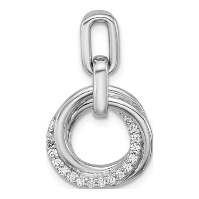 Sterling Silver CZ Twist Circle Pendant