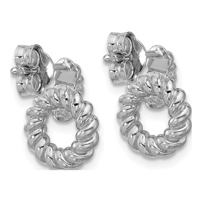 Sterling Silver Twisted Circle Stud Earrings – view 3