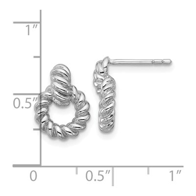 Sterling Silver Twisted Circle Stud Earrings – view 4