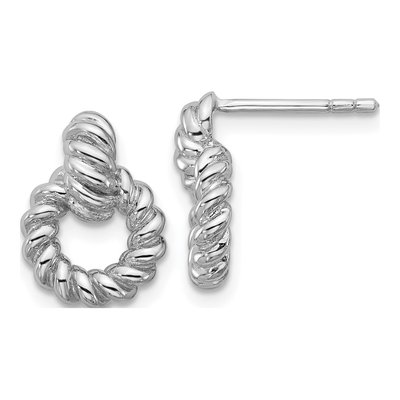 Sterling Silver Twisted Circle Stud Earrings
