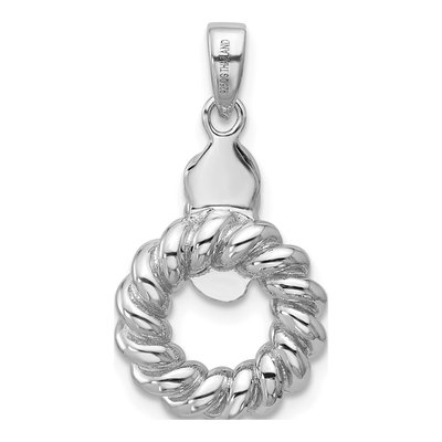 Sterling Silver Twisted Circle Pendant – view 3