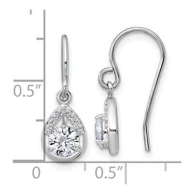 Sterling Silver CZ Teardrop Dangle Earrings – view 4