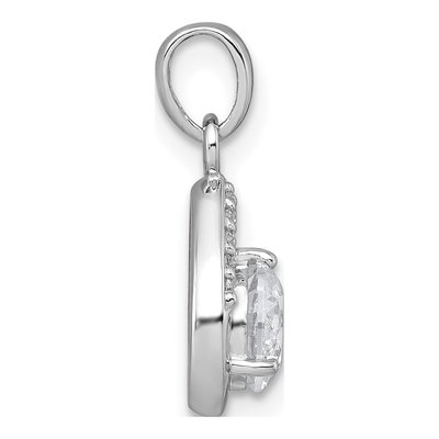 Sterling Silver CZ Teardrop Pendant – view 3