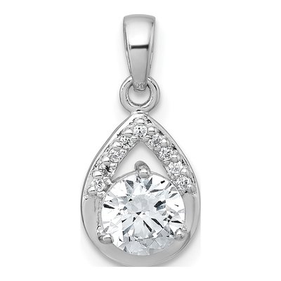 Sterling Silver CZ Teardrop Pendant