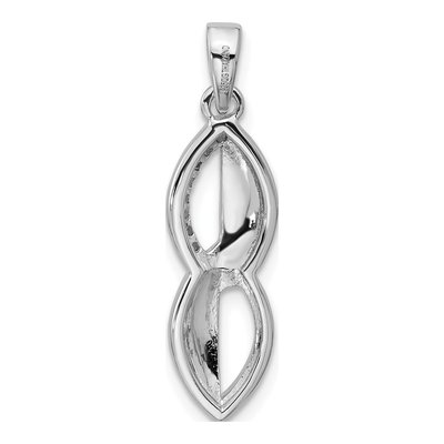 Sterling Silver CZ Ovals Pendant – view 3