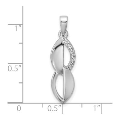 Sterling Silver CZ Ovals Pendant – view 4