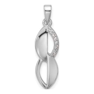 Sterling Silver CZ Ovals Pendant