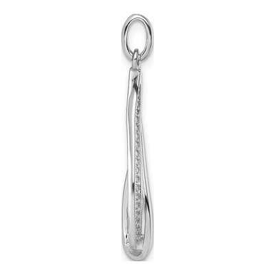 Sterling Silver CZ Tear Drop Swirl Pendant – view 3