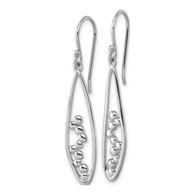 Sterling Silver Oval Bubbles Dangle Earrings – view 3