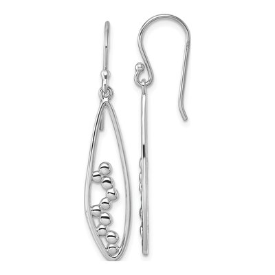 Sterling Silver Oval Bubbles Dangle Earrings