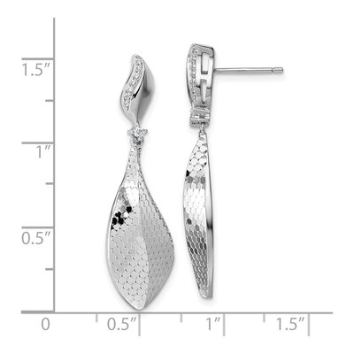 Sterling Silver CZ Teardrop Dangle Earrings – view 4