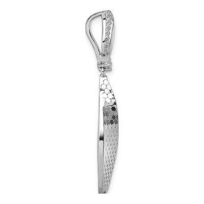 Sterling Silver CZ Teardrop Pendant – view 3