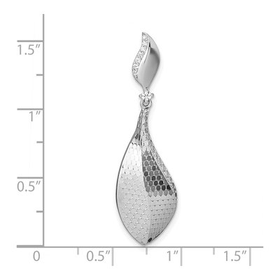 Sterling Silver CZ Teardrop Pendant – view 5