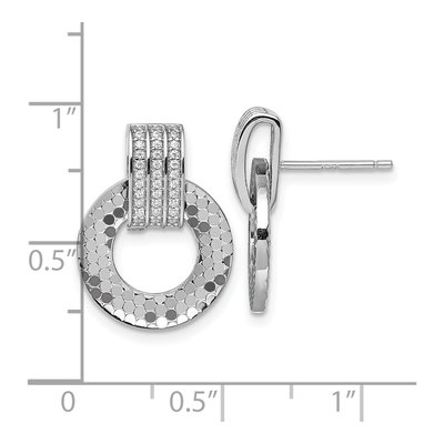 Sterling Silver CZ Doorknocker Dangle Earrings – view 4