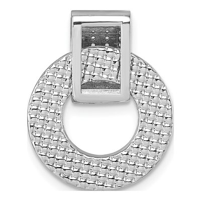 Sterling Silver CZ Reversible Circle Doorknocker Pendant – view 4