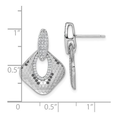 Sterling Silver CZ Doorknocker Dangle Earrings – view 4
