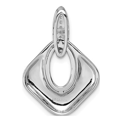 Sterling Silver CZ Doorknocker Pendant – view 4