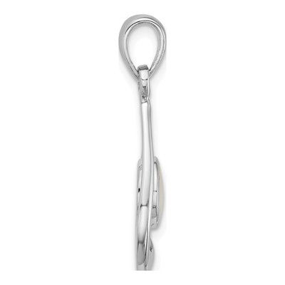 Sterling Silver Mother of Pearl Teardrop Pendant – view 2