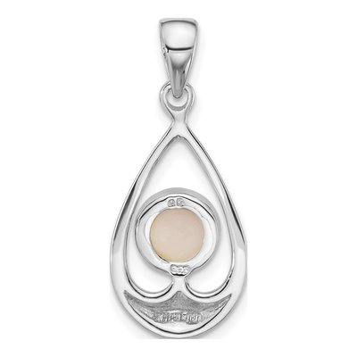 Sterling Silver Mother of Pearl Teardrop Pendant – view 3
