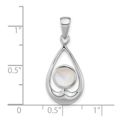 Sterling Silver Mother of Pearl Teardrop Pendant – view 4