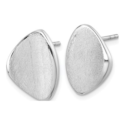 Sterling Silver Abstract Button Stud Earrings – view 3