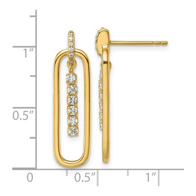 Gold-Plated Sterling Silver CZ Dangle Earrings – view 4