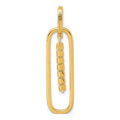 Gold-Plated Sterling Silver CZ Oblong Dangle Pendant – view 4