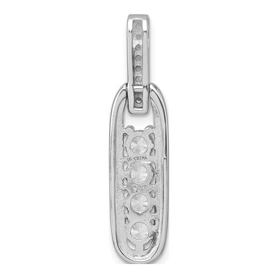 Sterling Silver CZ Elongated Oval Pendant – view 4