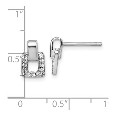 Sterling Silver CZ Square Stud Earrings – view 4
