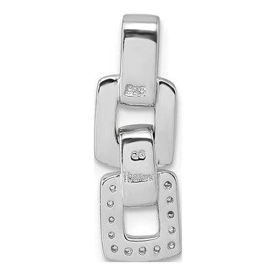 Sterling Silver CZ Double Square Pendant – view 4