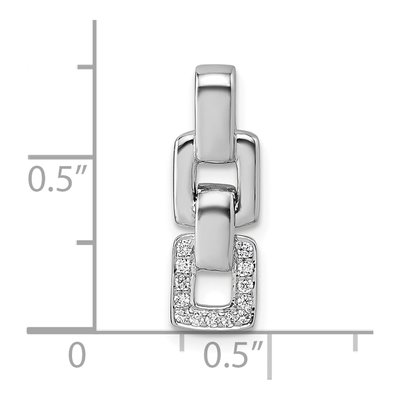 Sterling Silver CZ Double Square Pendant – view 5