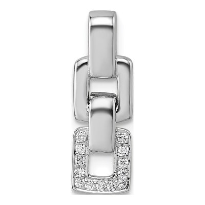 Sterling Silver CZ Double Square Pendant