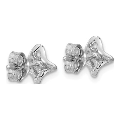 Sterling Silver CZ Twisted Button Stud Earrings – view 3
