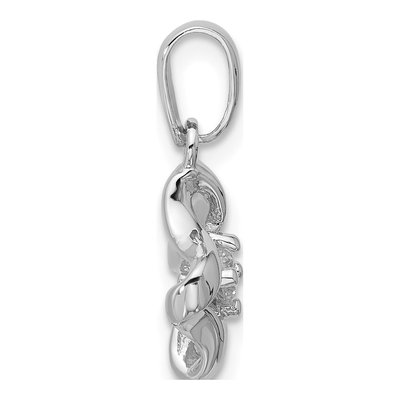 Sterling Silver CZ Twisted Pendant – view 2