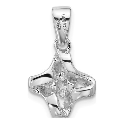 Sterling Silver CZ Twisted Pendant – view 3