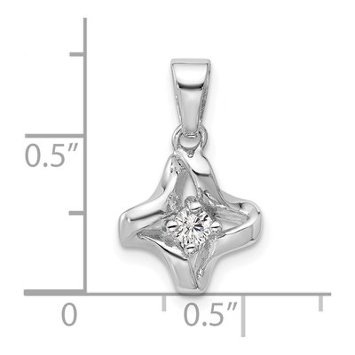 Sterling Silver CZ Twisted Pendant – view 4