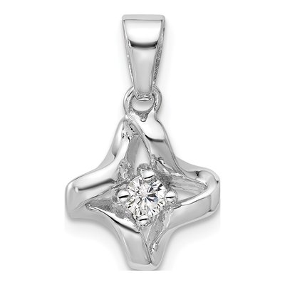 Sterling Silver CZ Twisted Pendant
