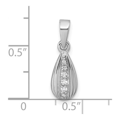 Sterling Silver CZ Tear Drop Pendant – view 5
