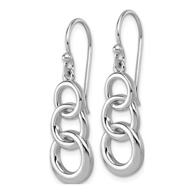 Sterling Silver Triple Circle Dangle Earrings – view 3