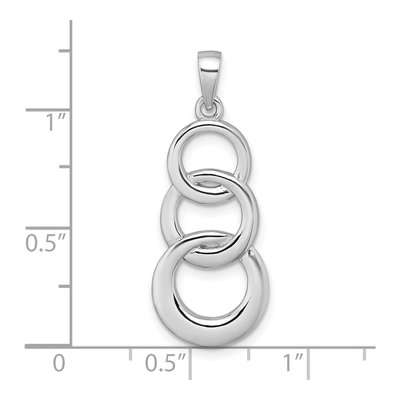 Sterling Silver Triple Circle Pendant – view 5
